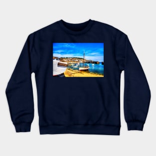 Mousehole Harbour Boat, Cornwall Crewneck Sweatshirt